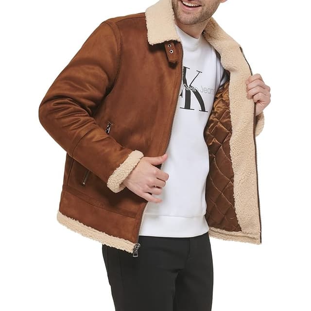 Calvin Klein Men's B-3 Faux Shearling Jacket